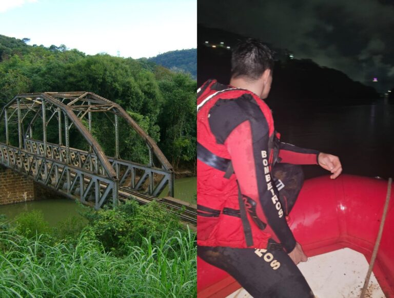 Mulher desaparece após se desequilibrar e cair de ponte de ferro centenária em SC mulher-desaparece-apos-se-desequilibrar-e-cair-de-ponte-de-ferro-centenaria-em-sc