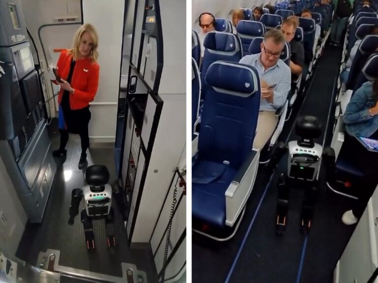 Robô viaja de avião como passageiro, vira alvo de nova regra e reclama de proibição: ‘Conspiração’ robo-viaja-de-aviao-como-passageiro,-vira-alvo-de-nova-regra-e-reclama-de-proibicao:-‘conspiracao’