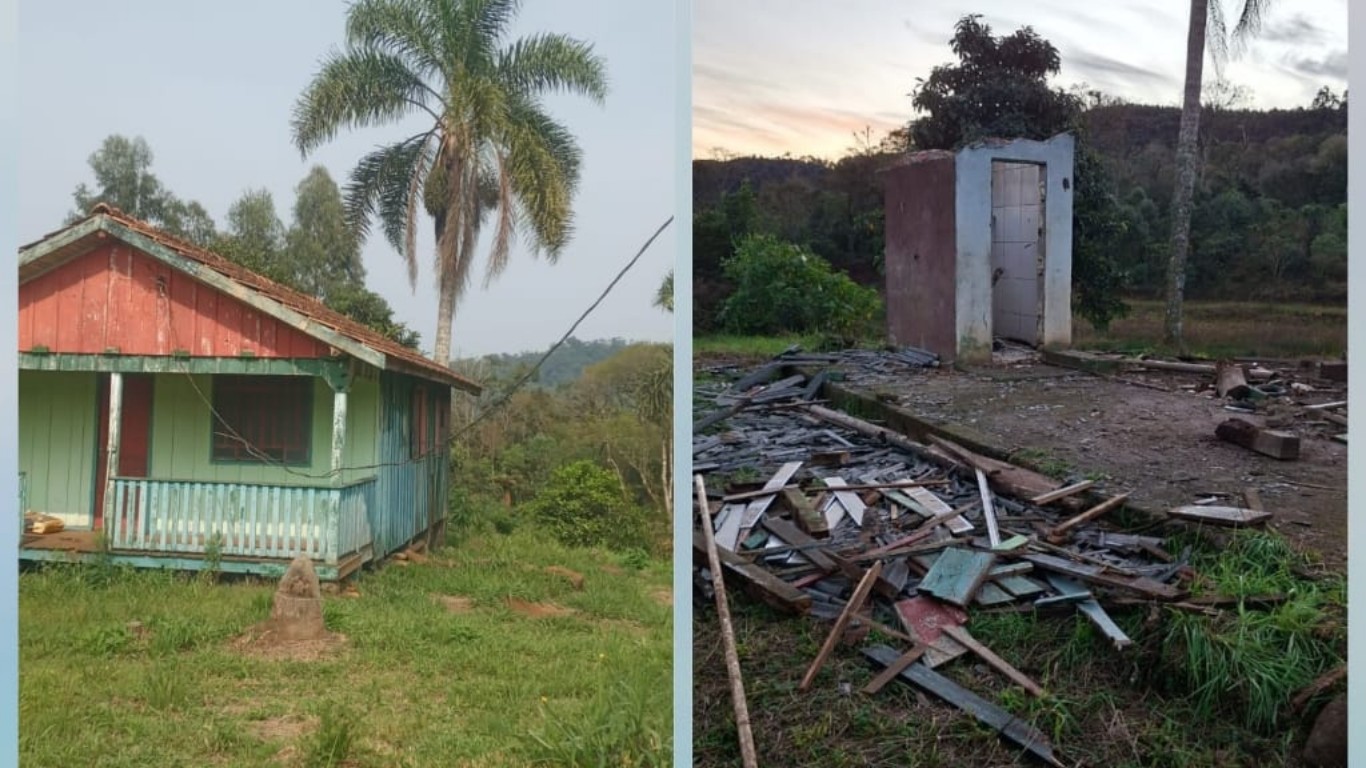 Criminosos desmontam e furtam casa de madeira e deixam apenas o banheiro em SC criminosos-desmontam-e-furtam-casa-de-madeira-e-deixam-apenas-o-banheiro-em-sc