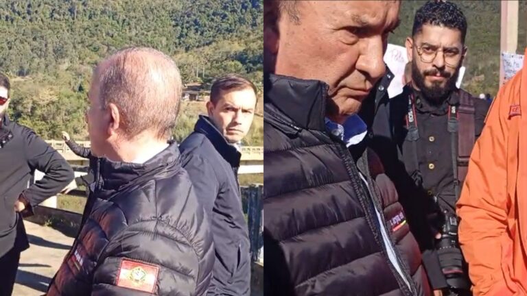 Governador de SC discute com indígenas e ofende manifestantes em barragem com impasse histórico governador-de-sc-discute-com-indigenas-e-ofende-manifestantes-em-barragem-com-impasse-historico