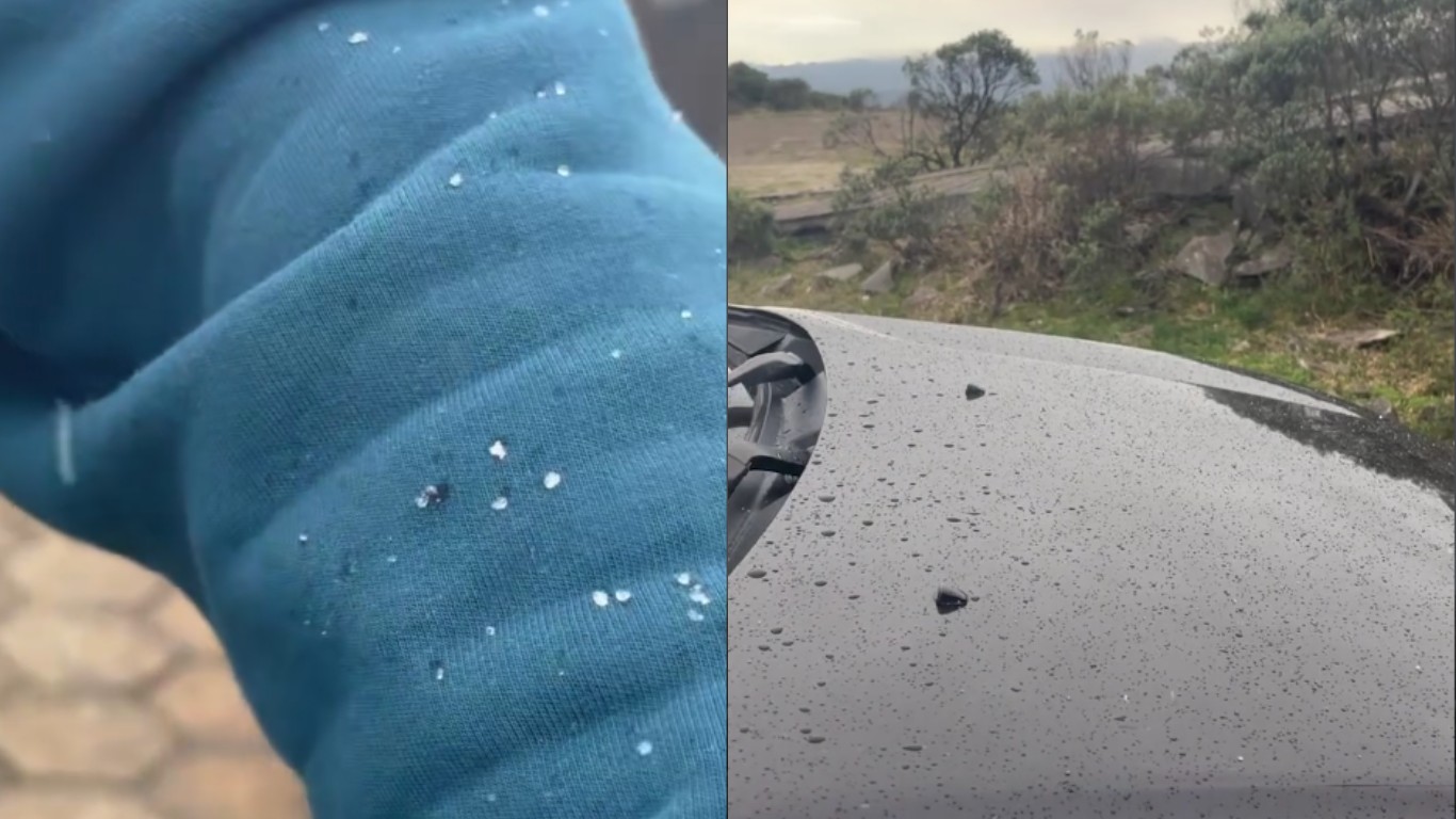 VÍDEO: chuva congelada surpreende turistas na Capital Nacional do Frio, em SC video:-chuva-congelada-surpreende-turistas-na-capital-nacional-do-frio,-em-sc