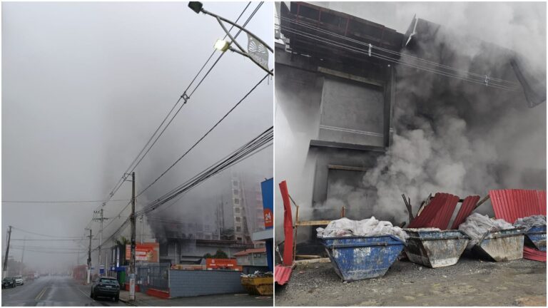 Incêndio cobre com fumaça avenida de cidade turística de SC e deixa 2,3 mil sem luz; VÍDEO incendio-cobre-com-fumaca-avenida-de-cidade-turistica-de-sc-e-deixa-2,3-mil-sem-luz;-video