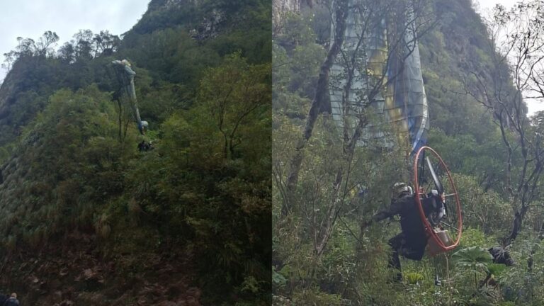 Piloto de paramotor fica preso em árvore ao tentar passar por fenda na Serra do Corvo Branco; VÍDEO piloto-de-paramotor-fica-preso-em-arvore-ao-tentar-passar-por-fenda-na-serra-do-corvo-branco;-video