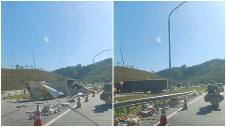 colisao-entre-caminhao-e-carreta-deixa-homem-morto-e-dois-feridos-na-br-101-na-grande-florianopolis