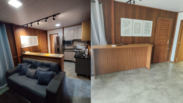 ANTES e DEPOIS: fotos mostram Airbnb que teve R$ 17 mil em móveis vendidos por hóspede em SC antes-e-depois:-fotos-mostram-airbnb-que-teve-r$-17-mil-em-moveis-vendidos-por-hospede-em-sc