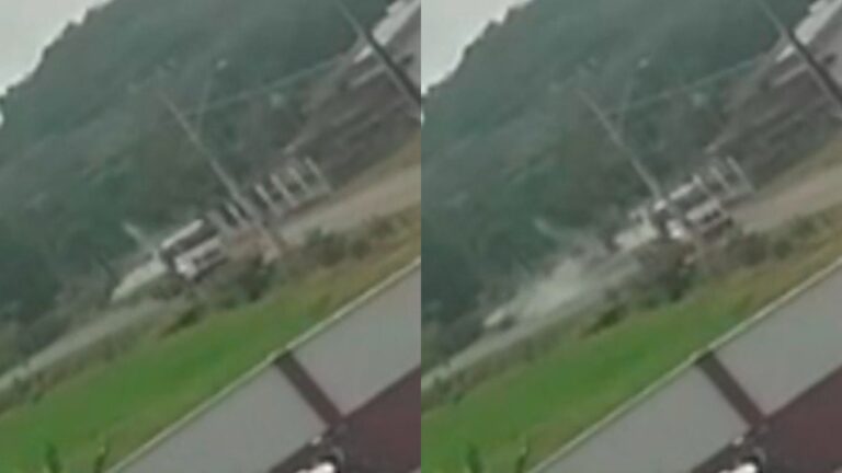 video-mostra-pedra-de-50-kg-caindo-de-caminhao-sobre-teto-de-carro-em-sc;-motorista-esta-na-uti