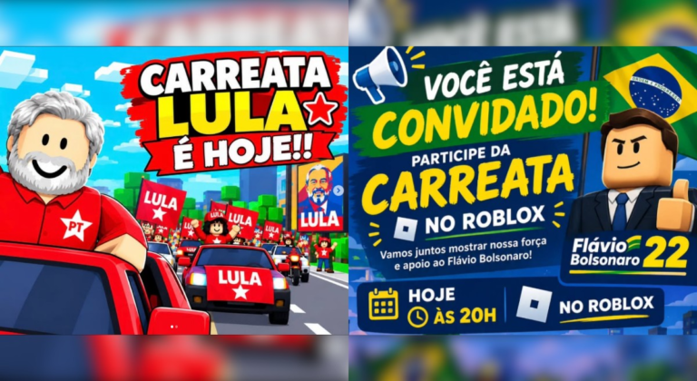 ‘Carreatas’ no Roblox para Flávio e Lula têm buzinaço, ‘bloquinho’ e até ‘showmício’ digital; conheça ‘carreatas’-no-roblox-para-flavio-e-lula-tem-buzinaco,-‘bloquinho’-e-ate-‘showmicio’-digital;-conheca