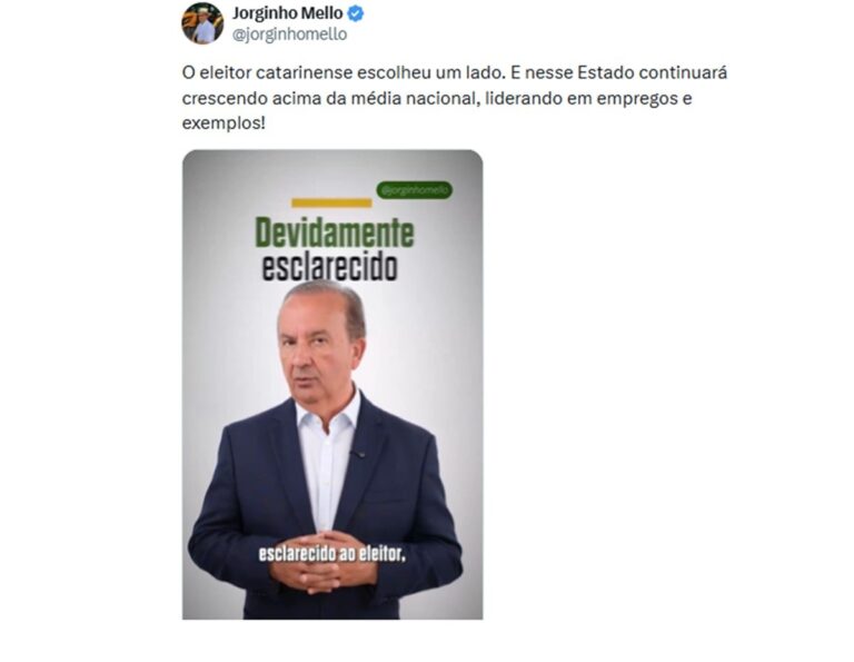 apos-carta-de-flavio-bolsonaro,-jorginho-mello-diz-que-‘nao-e-hora-de-aprofundar-feridas’-e-fala-em-respeitar-resultado-das-urnas